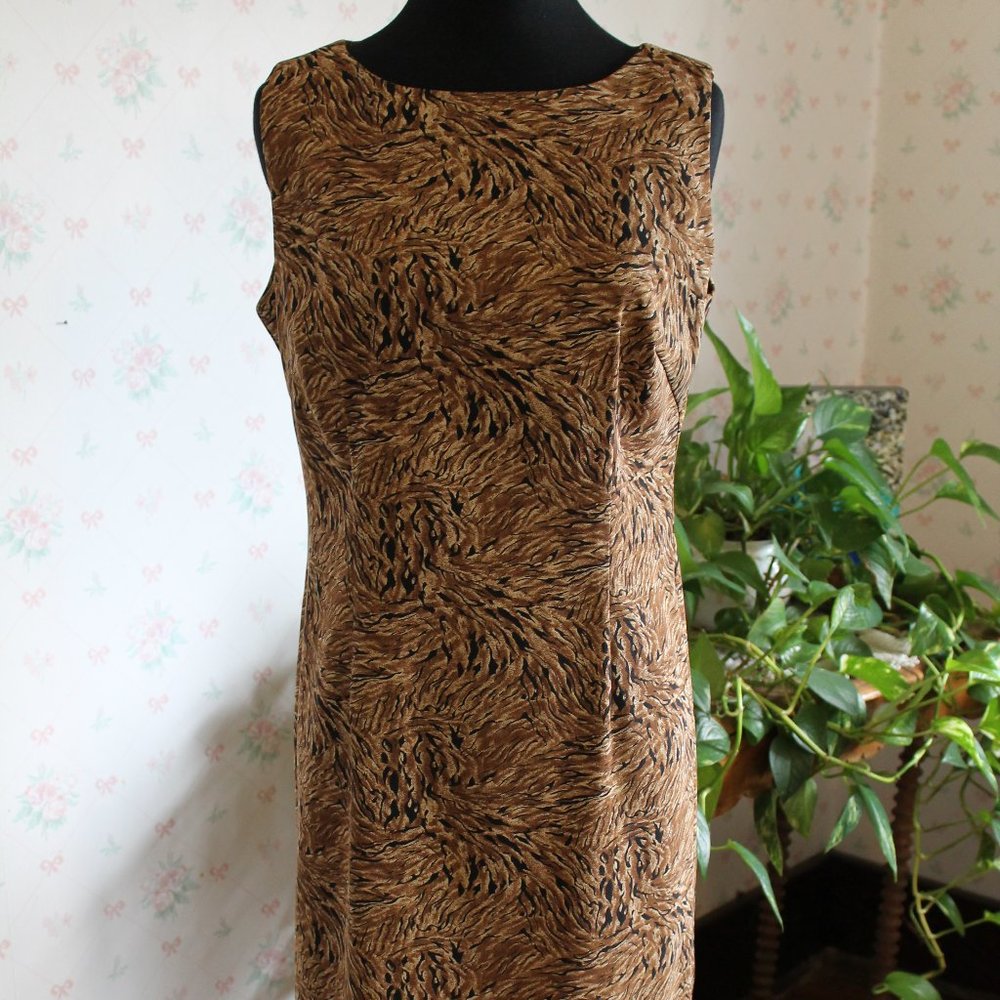 2/$10 Dress Barn Jungle Animal Print Sheath Size 4